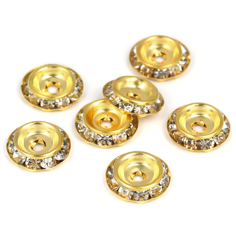 Venta al por mayor 5-17MM Ronda Ondulado 15MM Perlas de Metal 100pcs